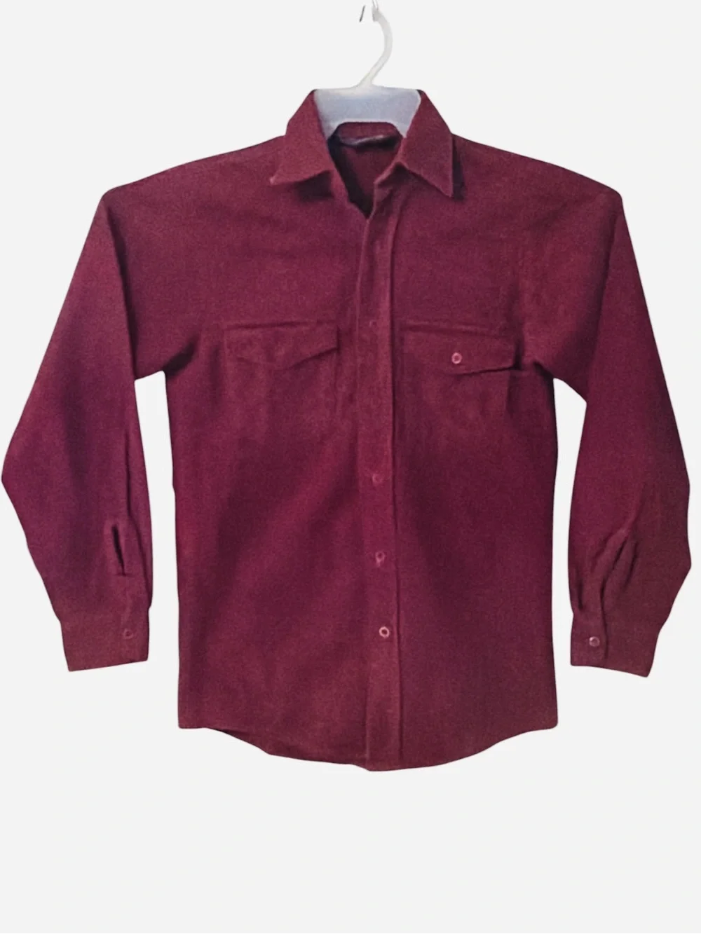Vintage Oshkosh B’gosh Button Up Casual Wool Shirt Maroon Boys Size L